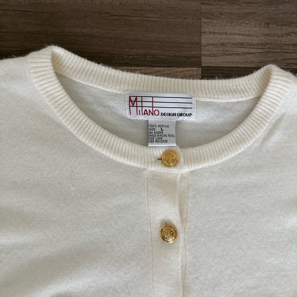 Milano Cream Button-Up Cardigan - Picture 3 of 13